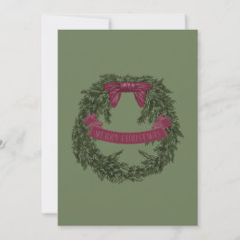 Tarjeta Festiva Merry Christmas Wreath Card