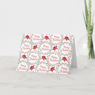Tarjeta Festiva Merry Christmas wreath red green white