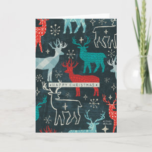 Tarjeta Festiva Merry Christmastime Reindeer