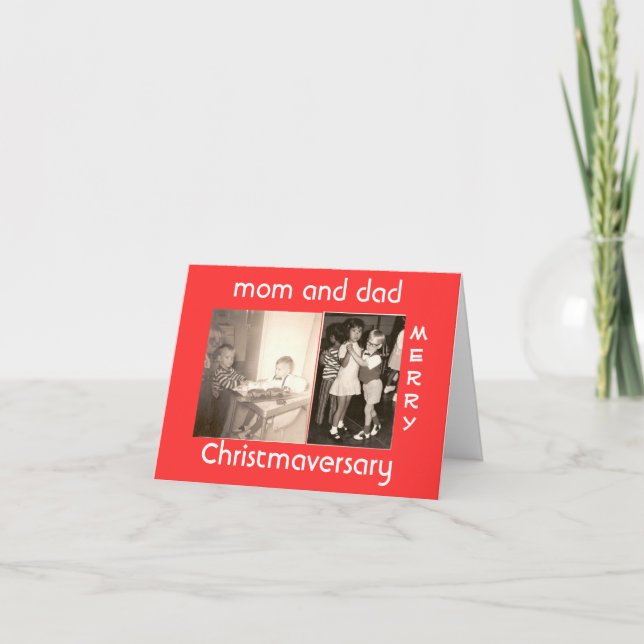 Tarjeta Festiva Merry Christmaversary (Anverso)