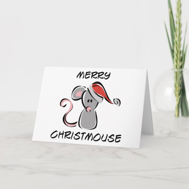 Tarjeta Festiva Merry Christmouse (Anverso)