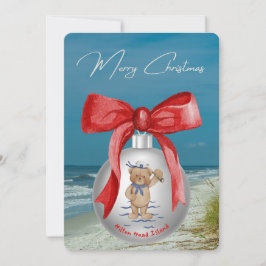 Tarjeta Festiva Merry Coastal Navidades Hilton Head Island Beach