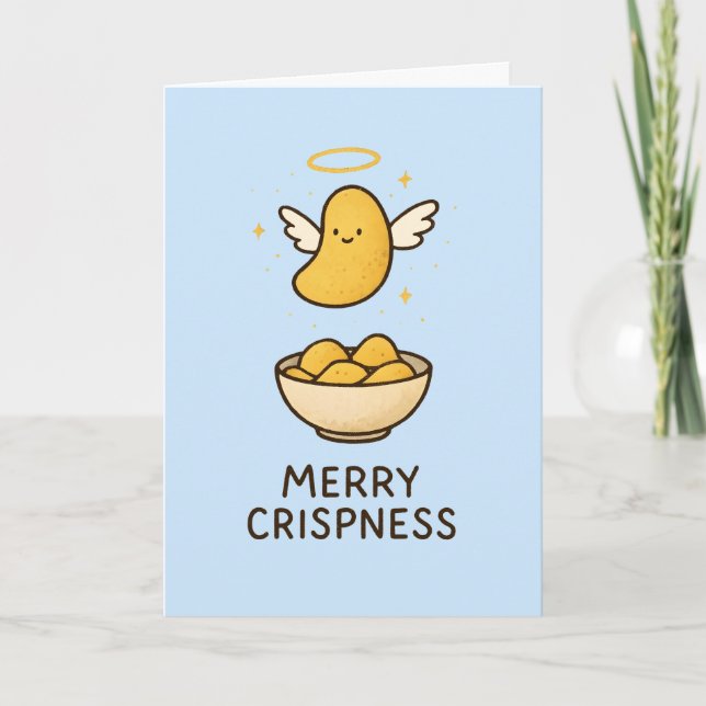 Tarjeta Festiva Merry Crispness - Pun Christmas Card (Anverso)