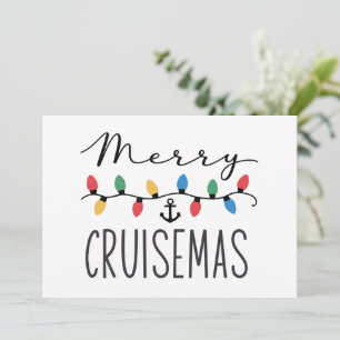 Tarjeta Festiva Merry Cruisemas Familia Viaje de Crucero de Navida