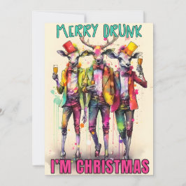 Tarjeta Festiva Merry Drunk