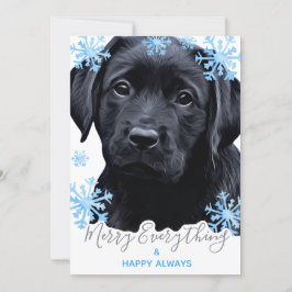 Tarjeta Festiva Merry Everything Black Labrador Navidades