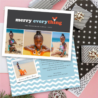Tarjeta Festiva Merry Everything Color Blocks Mistleto3 Foto