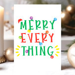 Tarjeta Festiva Merry Everything Funny Navidades<br><div class="desc">Feliz Tarjeta De Vacaciones Para Navidades Graciosos. Personalice este diseño moderno y personalizado con su propio saludo.</div>