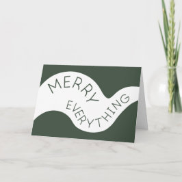 Tarjeta Festiva Merry Everything Green Cured Typography Photo