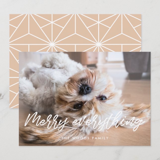 Tarjeta Festiva Merry Everything Navidades Foto moderna (Anverso / Reverso)