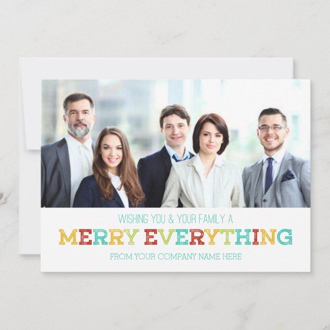 Tarjeta Festiva Merry Everything Photo Card (Anverso)
