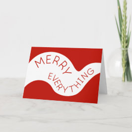 Tarjeta Festiva Merry Everything Red Cured Typography Photo