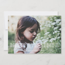 Tarjeta Festiva Merry Everything Retro Art Deco Navidades Foto