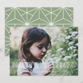 Tarjeta Festiva Merry Everything Retro Art Deco Navidades Foto