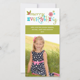 Tarjeta Festiva Merry Everything - Vacaciones multiculturales