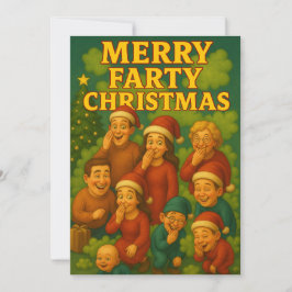 Tarjeta Festiva Merry Farty Christmas Funny Family