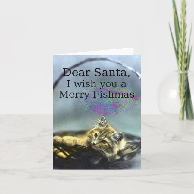 Tarjeta Festiva Merry Fishmas (Anverso)