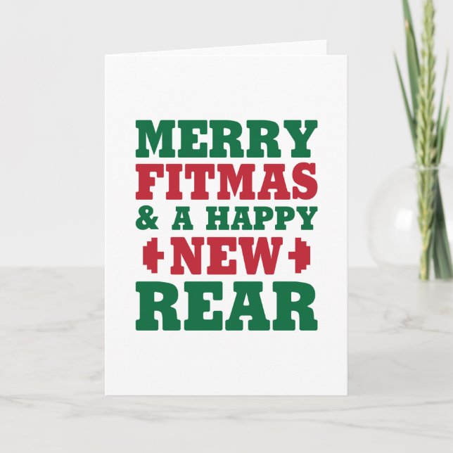 Tarjeta Festiva Merry Fitmas (Anverso)