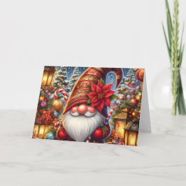 Tarjeta Festiva Merry Gnome Christmas