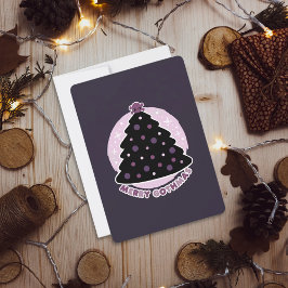 Tarjeta Festiva Merry Gothmas Purple