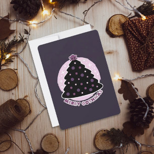 Tarjeta Festiva Merry Gothmas Purple