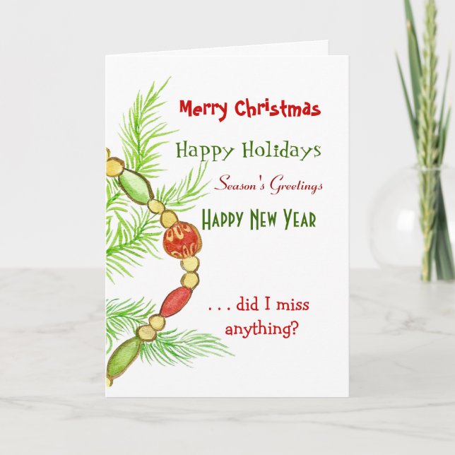 Tarjeta Festiva Merry Happy Everything Card (Anverso)