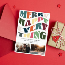 Merry Happy Everything Wave Typography 2 Fotos