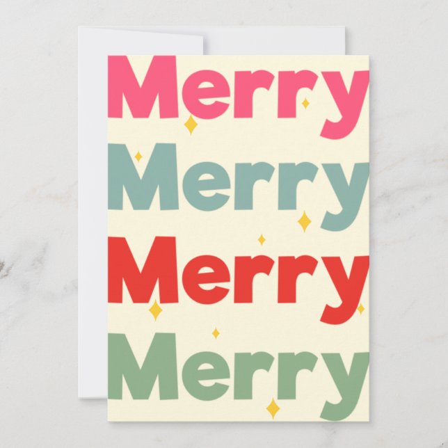 Tarjeta Festiva Merry Holiday Season Flat Card (Anverso)