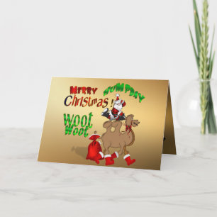 Tarjeta Festiva Merry Hump Day Navidades Camel Gold Woot Woot