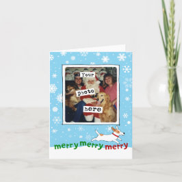 Tarjeta Festiva Merry Jack Russell Cute Dog | Sus Navidades fotogr