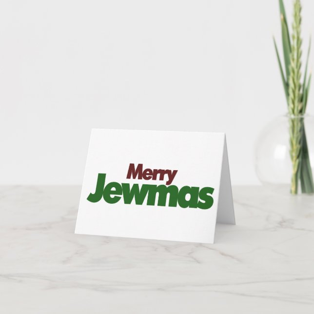 Tarjeta Festiva Merry Jewmas (Anverso)
