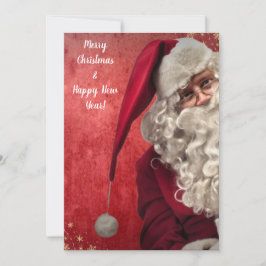 Tarjeta Festiva Merry Jolly Santa Claus Navidades rojos blancos