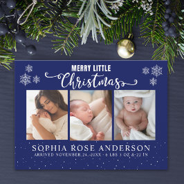Tarjeta Festiva Merry Little Christmas, Baby First Collage Photos