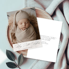 Tarjeta Festiva Merry Little Christmas Newborn Cute Baby Photo