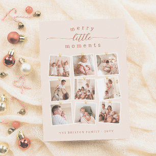 Tarjeta Festiva Merry Little Moments 9 Navidades Collages de fotos