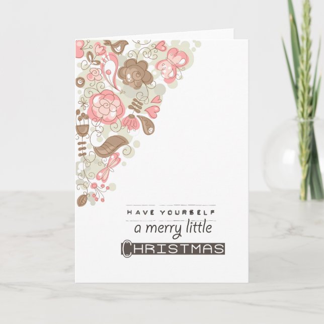 Tarjeta Festiva Merry Little Navidades (Anverso)