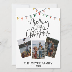 Tarjeta Festiva Merry Little Navidades Críticos Navidades Luces
