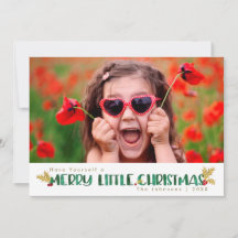 Merry Little Navidades Red & Gold Holly Watercolor