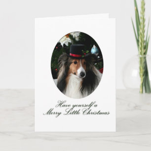 Tarjeta Festiva Merry Little Sheltie