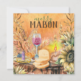 Tarjeta Festiva Merry Mabon Fall Equinox Celtic Wicca Altar