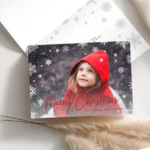 Tarjeta Festiva Merry Magic Navidades de fotografía superpuesta