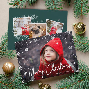 Tarjeta Festiva Merry Magic Navidades de fotografía superpuesta