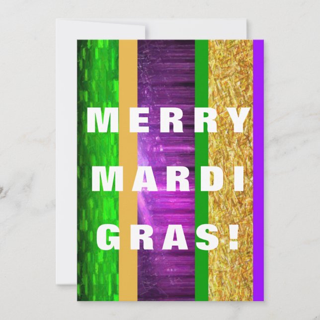 Tarjeta Festiva Merry Mardi Gras (Anverso)
