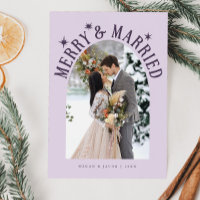 Merry & Married Arch Fotografía recién casada Púrp