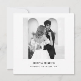 Tarjeta Festiva Merry & Married - Personalized Newlywed Christmas