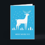 Tarjeta Festiva Merry Mazel Tov<br><div class="desc">Navidades personalizados / Tarjeta menorah de renos Hanukkah / Chrismukkah para las vacaciones.</div>