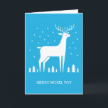 Tarjeta Festiva Merry Mazel Tov<br><div class="desc">Navidades personalizados / Tarjeta menorah de renos Hanukkah / Chrismukkah para las vacaciones.</div>