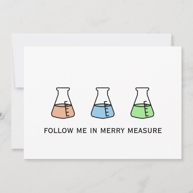 Tarjeta Festiva Merry Measure Química Science Erlenmeyer Holiday (Anverso)