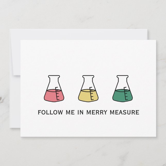 Tarjeta Festiva Merry Measure Química Science Erlenmeyer Holiday (Anverso)