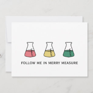 Tarjeta Festiva Merry Measure Química Science Erlenmeyer Holiday